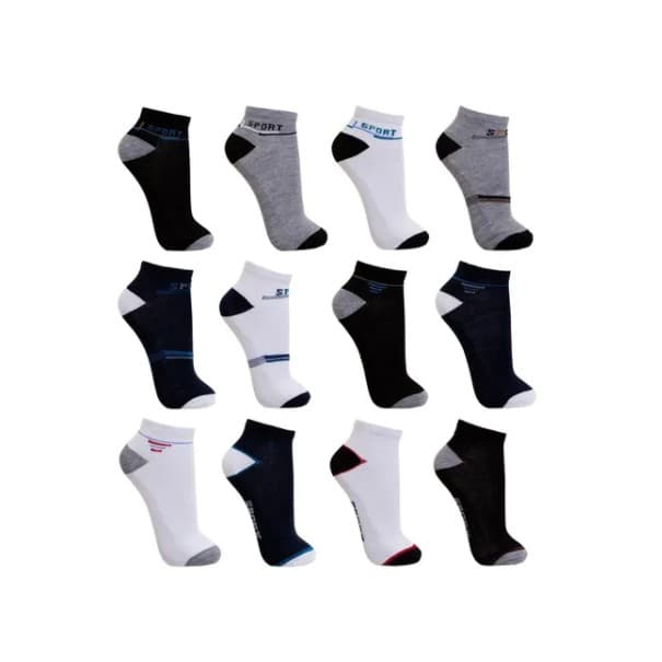 Imagem da oferta Kit 12 Pares de Meias Soquete Masculinas Cores Variadas