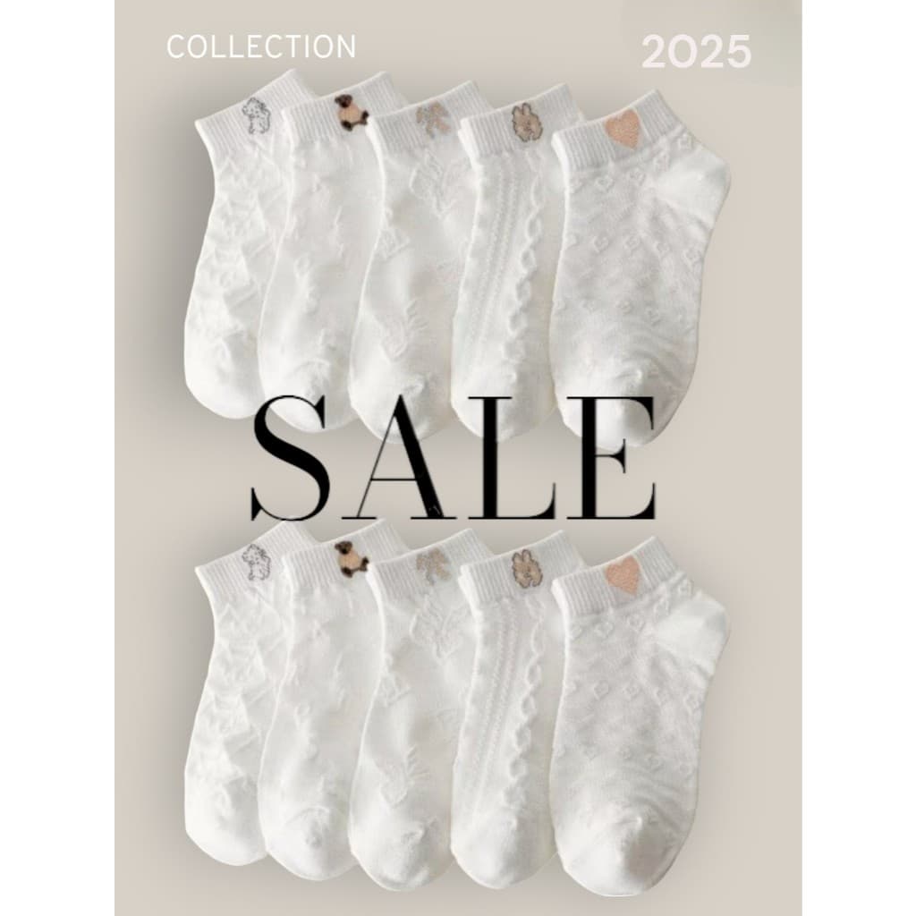 Imagem da oferta KIT DE MEIA FEMININA BRANCA FOFO COM TEXTURA ALGODAO POLIESTER 35-40 IDEAL PARA PRESENTE E USO