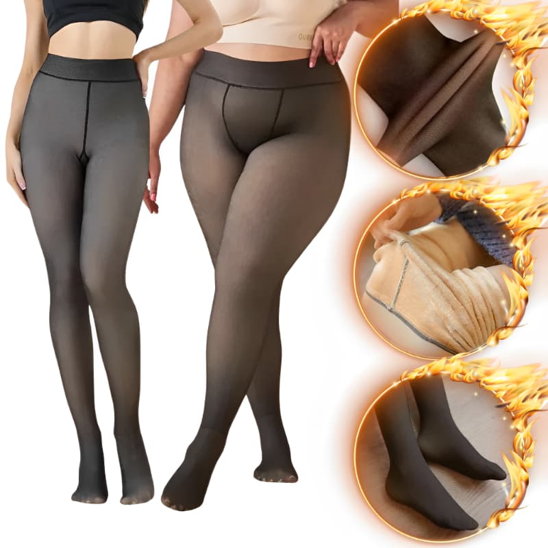 Imagem da oferta Meia-Calça Térmica Feminina Peluciada Translúcida Alta Elasticidade Super Quente Para Inverno
