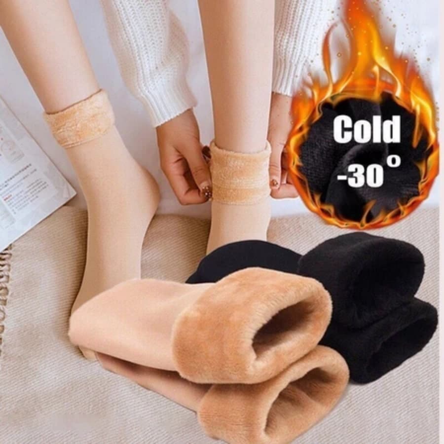 Imagem da oferta Meia Térmica Forrada Peluciada Kit 1/3/6 Pares Resistente ao Frio -30° Unissex