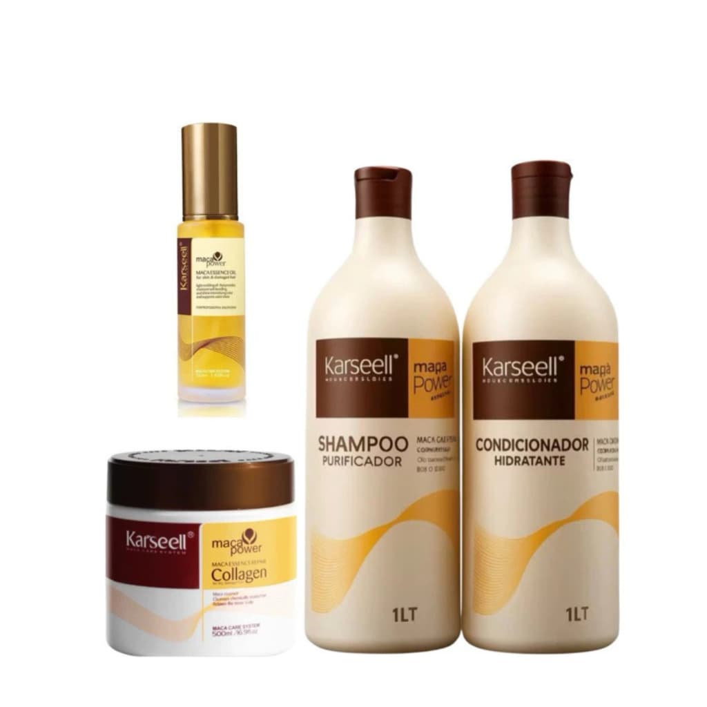 Imagem da oferta Kit Completo Maca Power karseell Máscara 500 g + condicionador 1L + Shampoo 1L + Óleo P 50ml