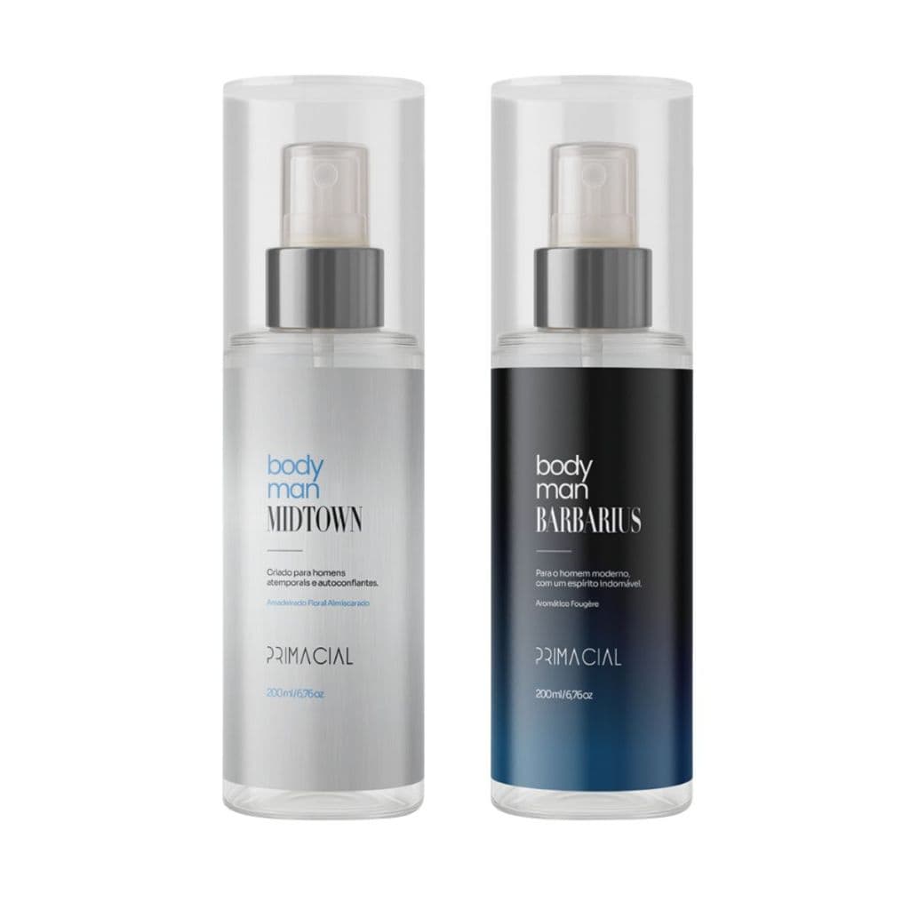 Imagem da oferta KIT BODY SPLASH MASCULINO BARBARIUS E MIDTOWN 200ML - PRIMACIAL PERFUME FRESCO AMADEIRADO