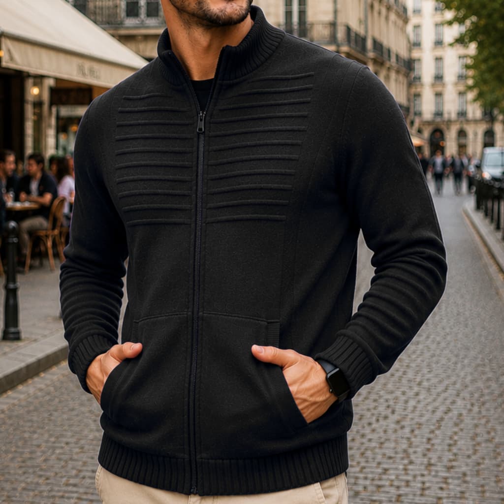 Imagem da oferta Jaqueta Masculina Casaco Lã Blusa De Frio Inverno Tricô Com Bolsos