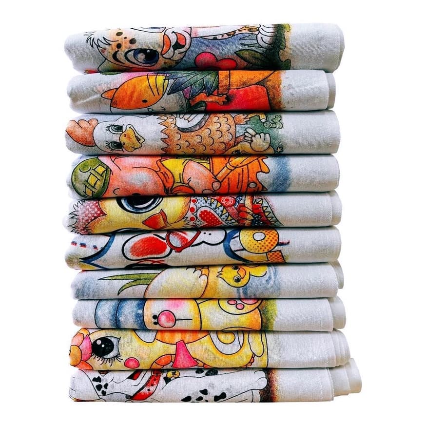 Imagem da oferta Pano De Prato Estampado Bainha Kit Com 10 Peças