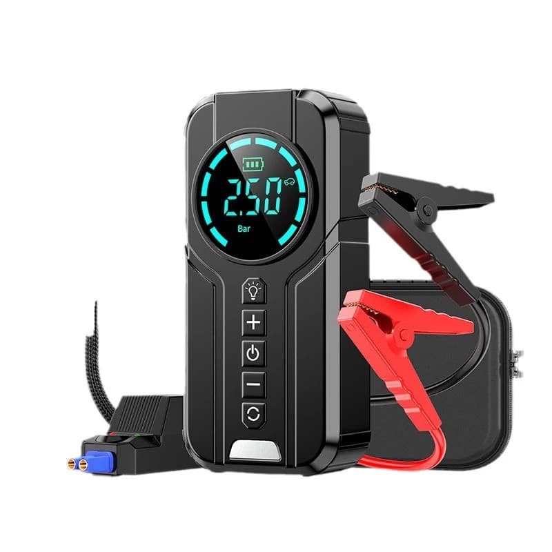 Imagem da oferta Bomba de Ar Portatil Compressor Inflator Multi-função 4 em 1 PowerBank 8kmah Bateria Calibrador de Carro Auto Pneu
