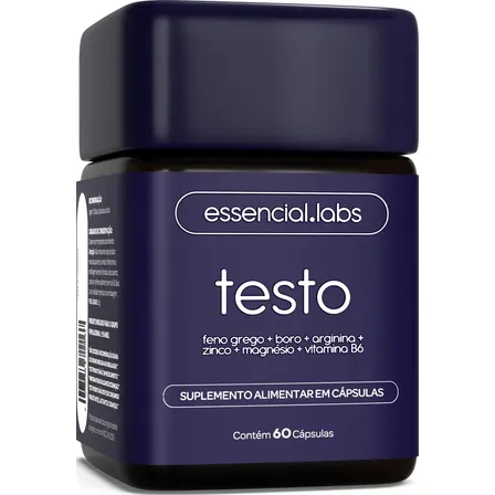 Imagem da oferta TESTO ESSENCIAL - Fórmula Exclusiva com Feno Grego + Boro + Arginina + ZMA + Vitamina B6 - Precursor da Testosterona - 60 cápsulas
