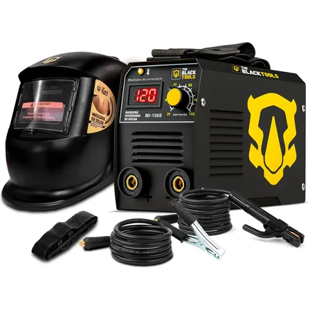 Imagem da oferta Máquina Inversora Solda Portatil Mma Eletrodo C/ Máscara Preto 220v