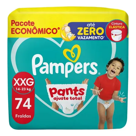 Imagem da oferta Fralda Pants Ajuste Total Tamanho Xxg 74 Unidades Pampers Extra Extra Grande (xxg) Sem Gênero