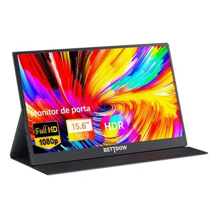 Imagem da oferta Monitor Portátil Gamer Bettdow 15.6'' Full Hd 60hz Ips Compatível 4k Preto 127/220v