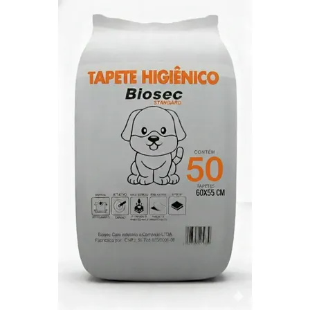 Imagem da oferta Tapete Higiênico 50 Unidades (60x55) Descartável Manta Fralda Absorvente Gel Para Cachorro Pet Cão Branco