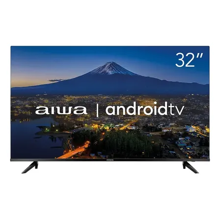 Imagem da oferta Smart Tv Aiwa 32 Android Hd Borda Ultrafina Hdr10 Dolby Áudio Aws-tv-32-bl-02-a