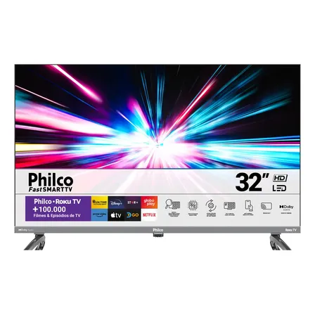 Imagem da oferta Smart Tv 32 Philco P32vik Roku Led Dolby Audio Hdr Wi-fi 110/220v