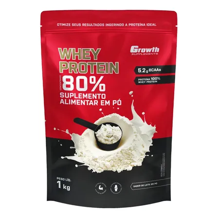 Imagem da oferta Whey Protein Concentrado 1kg Growth Supplements - Leite em Pó