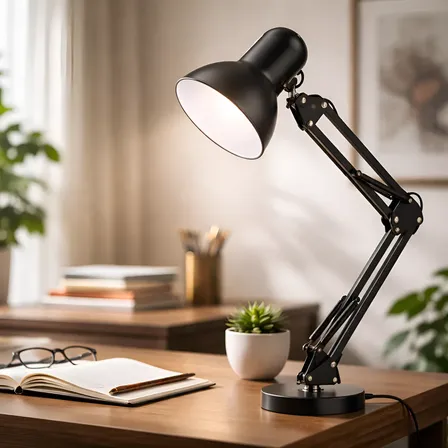 Imagem da oferta Luminaria De Mesa Articulave,abajur Quarto Com Base 127/220v Preto 127/220v