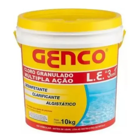 Imagem da oferta Genco 3 Em 1 Múltipla Ação Balde 10kg Cloro Para Piscina 4 Níveis De Dosagem