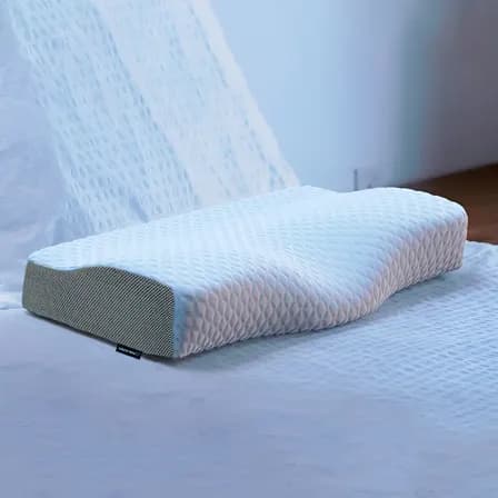 Imagem da oferta Travesseiro Cervical Nasa - Coluna Relax - Carvão Ativado Cor branco e cinza