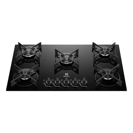 Imagem da oferta Cooktop 5 Bocas A Gás Electrolux Mesa De Vidro Efficient Grade De Aço Fosco (ke5gr) Bivolt