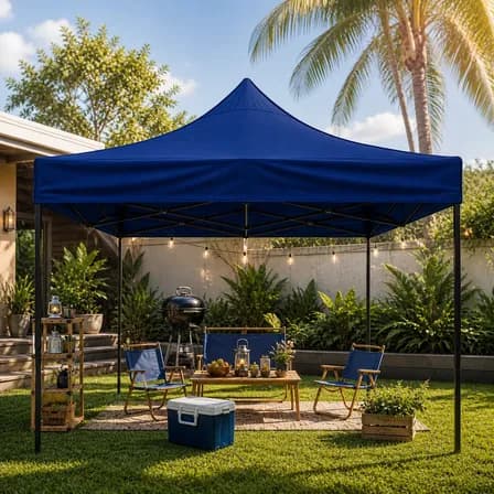 Imagem da oferta Tenda Sanfonada Gazebo 3x3 Articulada Pesca Praia Camping Azul-escuro