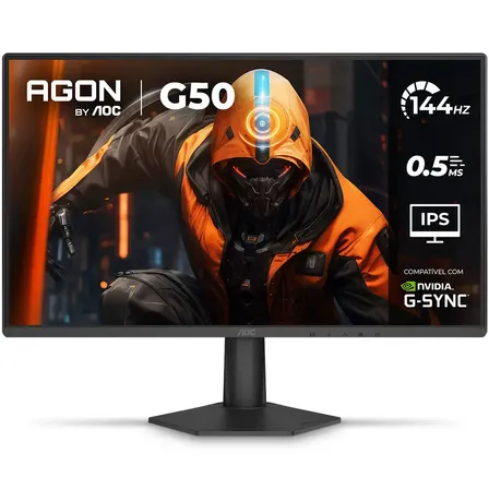 Imagem da oferta Monitor Gamer Aoc Agon G50 24 144hz 0,5ms 24g50f Preto 127/220v
