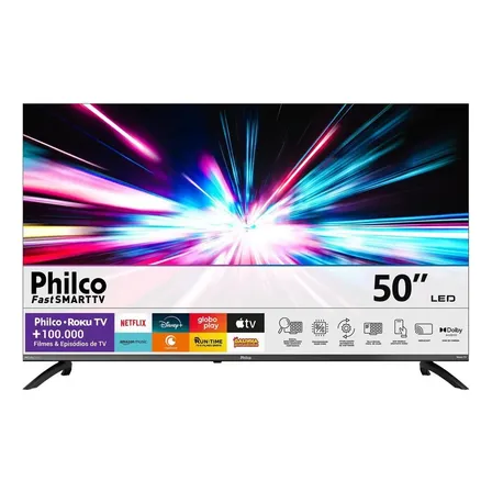 Imagem da oferta Smart Tv Philco 50 P50vik 4k Uhd Led Roku Dolby Audio Wi-fi Hdr10 110/220v