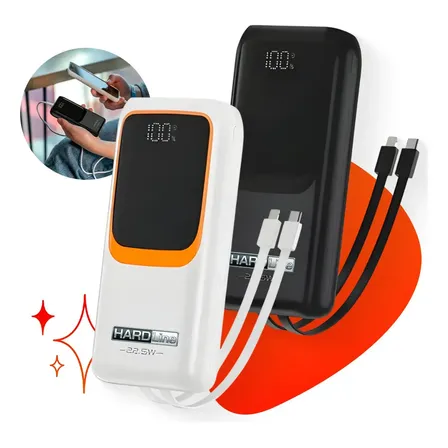 Imagem da oferta Carregador Portátil Power Bank Turbo 20000mah 22.5w Universal Para iPhone Samsung Motorlola Xiaomi Com Display Digital - Marca Hardline Preto Ou Branco Preto/branco