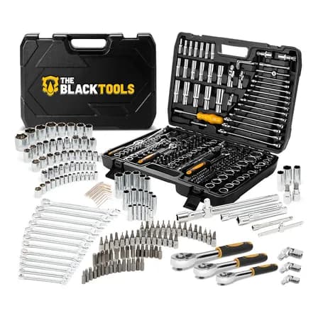 Imagem da oferta Jogo Soquetes Catracas Ferramentas Kit Chave 216 Peças Completa Oficina Master Maleta Tkf216 The Black Tools