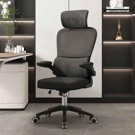 Imagem da oferta Cadeira Escritório Ergonômica Giratória Com Apoio Lombar Da Python Fly Preto Malha