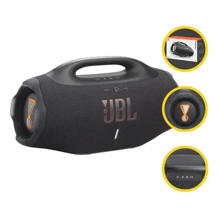 Imagem da oferta Caixa de Som Bluetooth Boombox 4 JBL, com AI Sound Boost, até 34h de bateria, IP68 e Áudio Lossless – Preta