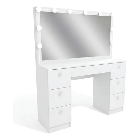 Imagem da oferta Penteadeira Ditália Pe80 com Kit Luz Branco Cor Branco