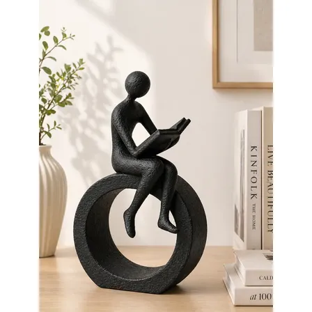 Imagem da oferta Escultura Leitor Decoração Porta Livro Decorativo Moderna Preto