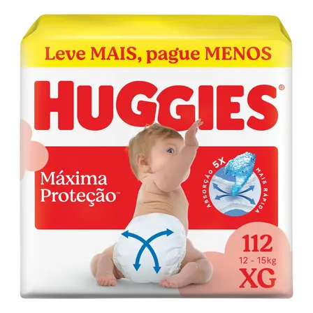 Imagem da oferta Huggies Fralda Descartável Máxima Proteção Xg - 112 Un Sem Gênero