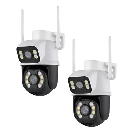 Imagem da oferta Kit 2 Câmera Wifi Externa A28 App Icsee Dupla Visão 3mp Prova Dágua Cor Branco