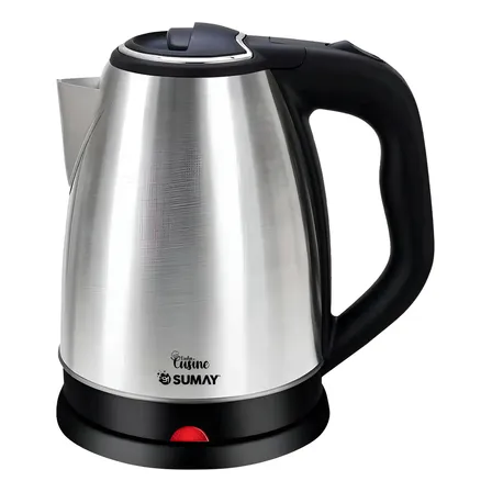 Imagem da oferta Chaleira Jarra Elétrica Bule 1,8 Litros Aço Escovado 1000w Sumay Cusine Prateado 127v