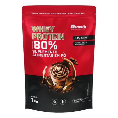 Imagem da oferta Whey Protein Concentrado 1kg Growth Supplements - Milkshake de Chocolate