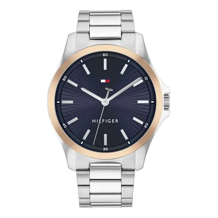 Imagem da oferta Relógio Tommy Hilfiger Masculino Aço Prateado 1710673 Prateado Azul