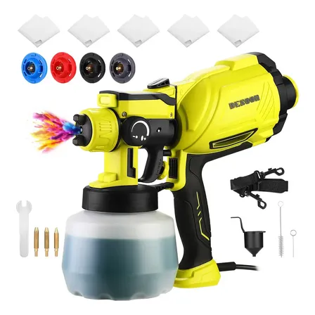 Imagem da oferta Pistola De Pintura 1600w Motor De Cobre Puro 1200ml Elétrica Profissional Pulverizador 38000rpm Com 4 Bicos De Cobre 127v Desoon Verde-limão