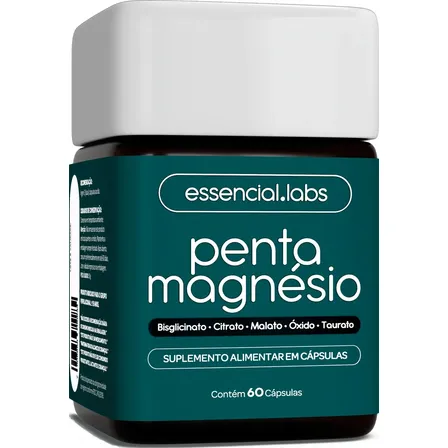 Imagem da oferta Penta Magnésio - Bisglicinato + Dimalato + Citrato + Taurato + Óxido De Magnésio - A Combinação Perfeita De 5 Magnésios Com Máxima Pureza E Biodisponibilidade - 60 Cápsulas Sem Sabor
