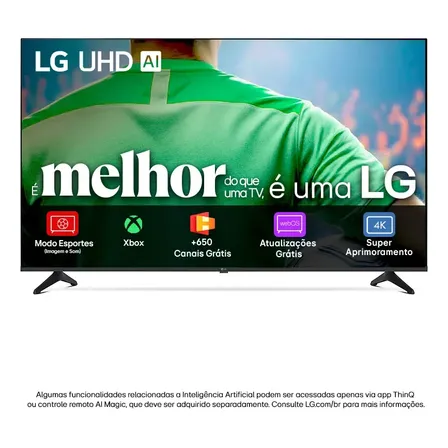 Imagem da oferta Smart Tv LG Uhd Ai Ua75 50 Polegadas Hdr10 Pro Processador 7 Ai Ger8 Webos 25