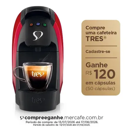 Imagem da oferta Cafeteira Espresso Luna Vermelha - TRES 3 Corações