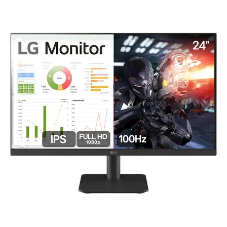 Imagem da oferta Monitor Pc Gamer LG 24 Ips, Full Hd, 100hz, Hdmi - 24ms500-b Preto 127/220v