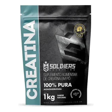 Imagem da oferta Creatina 1kg Suplemento Monohidratada Em Pó 100% Pura - Soldiers Nutrition Sem Sabor