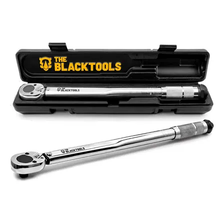 Imagem da oferta Torquímetro De Estalo Click Para Soquete 1/2 Pol 28-210 Nm 2.8 A 21kg Reversível Ajustável Com Estojo The Black Tools Cromado