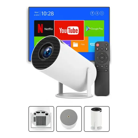 Imagem da oferta Mini Projetor Davely Hy300 4k Android Com Wi-fi E Bluetooth Branco 127/220v