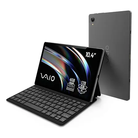 Imagem da oferta Tablet VAIO TL10 4GB RAM 128GB Octa-Core, Tela 10.4” 2K, 4G WiFi Dual Band, Câmera 8MP + Selfie 5MP, 7000mAh, Android 16, com Teclado Magnético de Conexão Inteligente – Preto