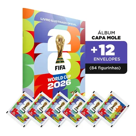 Imagem da oferta Àlbum Copa Do Mundo Fifa 2026 + 84 Figurinhas Capa Mole (12 Envelopes)