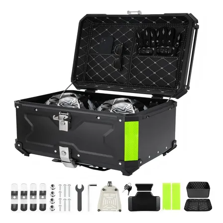 Imagem da oferta Bau Moto Alumínio 65 Litros Com Reforçado Suporte Universal Preto