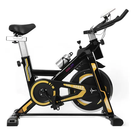 Imagem da oferta Bicicleta Ergométrica Spinning Mecanica Roda Inércia 13kgs Preto/amarelo