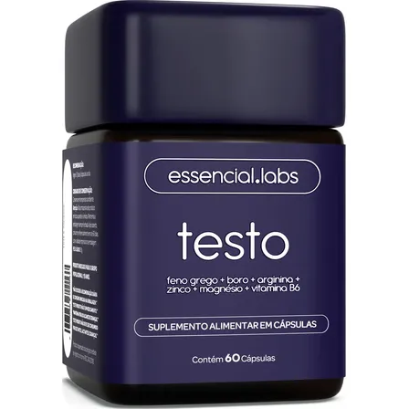 Imagem da oferta TESTO ESSENCIAL - Fórmula Exclusiva com Feno Grego + Boro + Arginina + ZMA + Vitamina B6 - Precursor da Testosterona - 60 cápsulas
