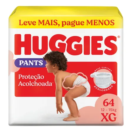 Imagem da oferta Huggies Fralda Pants Roupinha Proteção Acolchoada Xg - 64 Un Extra Grande (xg) Sem Gênero