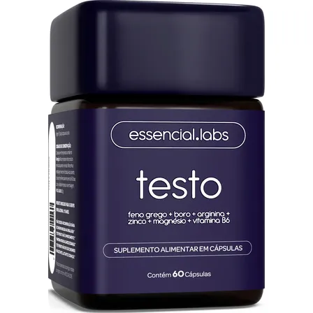 Imagem da oferta Testo Essencial - Fórmula Exclusiva Com Feno Grego + Boro + Arginina + Zma - Precursor Da Testosterona - 60 Cápsulas Sem Sabor